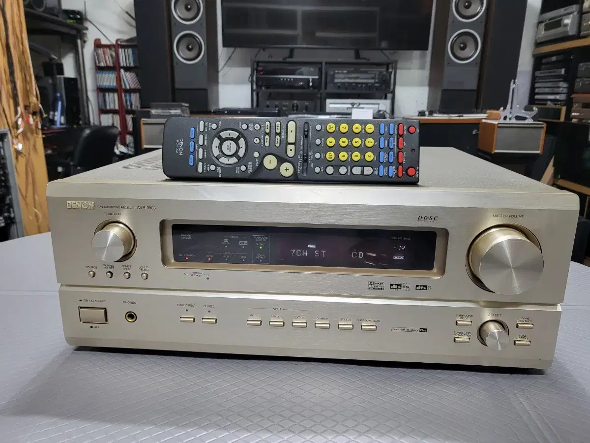 턴테이블 구동가능 데논 상급 리시버 AVR-3803